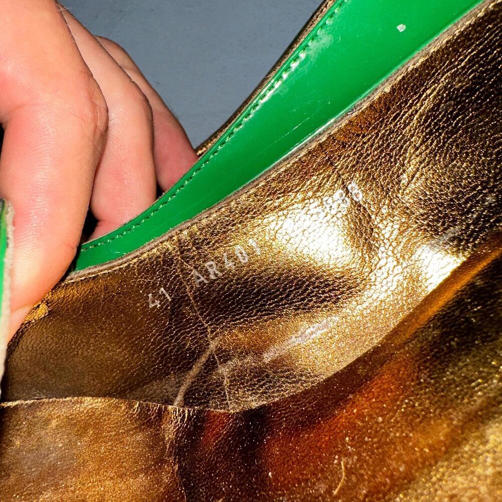 Boden Shoes Women's Size 41 Green Casadei Heel Pump Made In Italy Patent Leather - Picture 6 of 16